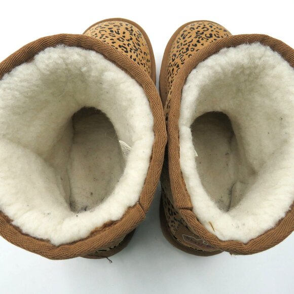 EMU Ridge Australia Boots Size 8 Leopard Print Ankle Boots Fleece Lining - Picture 6 of 10
